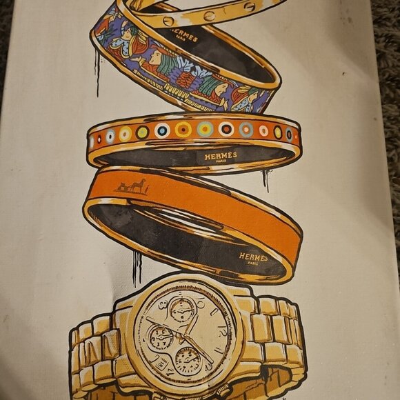 Oliver Gal - 16" x 24" Canvas Art - Orange Arm Candy